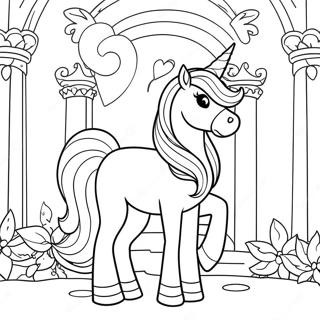 Majestetisk Enhjorning Prinsesse I Et Slott Fargeleggingsark 82883 24311