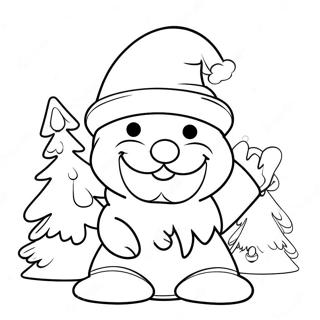 Glad Julegnom Med Snomann Fargeleggingsside 83704 24964