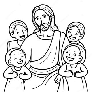 Jesus Med Barn Fargeleggingsside 8378-332