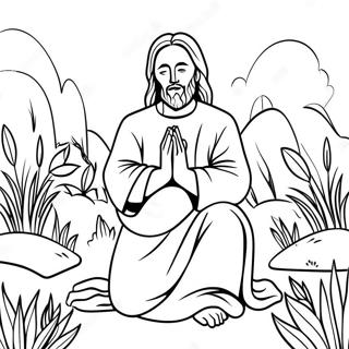 Jesus Ber I Hagen Fargeleggingsside 8380-2003