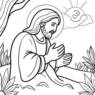 Jesus Ber I Hagen Fargeleggingsside 8380-2004