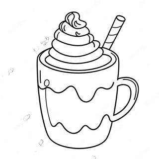 Sjarmerende Varm Sjokolade Med Pisket Krem Fargeleggingsside 84369-25484