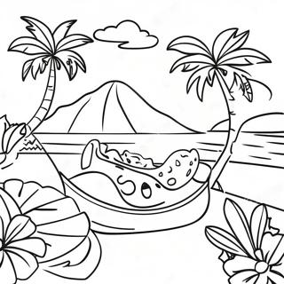 Tropisk Luau Scene Fargeleggingsark 84675-25709