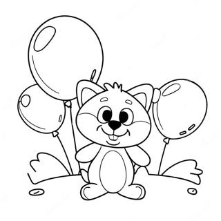 Bluey Med Ballonger Fargeleggingsside 84855-25857