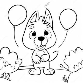 Bluey Med Ballonger Fargeleggingsside 84855-25859