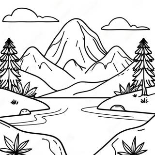 Fredelig Fjellutsikt Fargeleggingsside 85931-26780