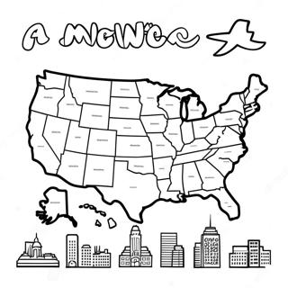 Beromte Byer I Usa Fargeleggingsside 86009 26839