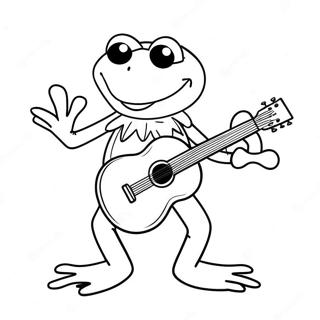 Kermit Frosk Spiller Gitar Fargeleggingsside 86285-27049