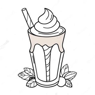 Sjokolade Milkshake Med Pisket Krem Fargeleggingsside 87466-27965