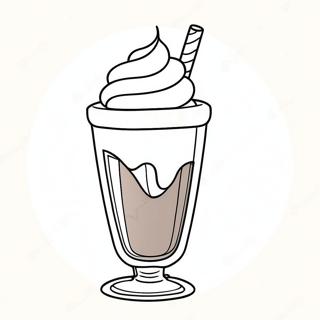 Sjokolade Milkshake Med Pisket Krem Fargeleggingsside 87466-27966