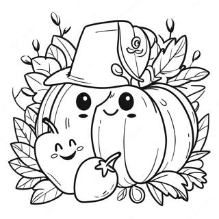 Søte Thanksgiving Fargeleggingsark