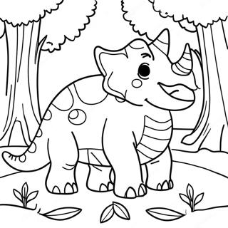 Fargerik Triceratops I Skogen Fargeleggingsside 87802 28233