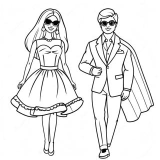 Moderne Barbie Og Ken Fargeleggingsside 87980-28365