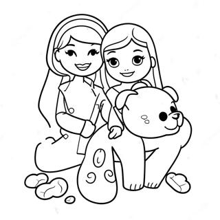 Sot Barbie Og Ken Med Kjaeledyr Fargeleggingsside 87982 28375