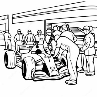 Formel 1 Pit Stop Scene Fargeleggingsside 88009 28398