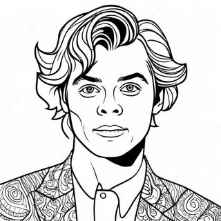 Harry Styles Med Fargerikt Antrekk Fargeleggingsside 88339 28826