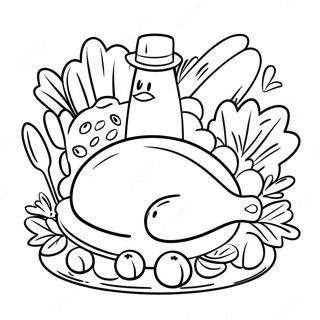 Bluey Thanksgiving Middagsbord Fargeleggingsside 89011 29346