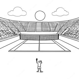 Tennisbane Med Spillere Fargeleggingsside 89189-29484
