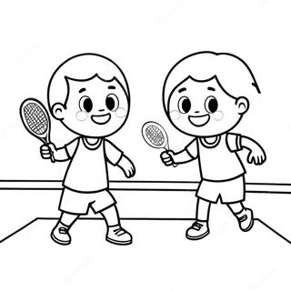 Glede Barn Som Spiller Tennis Fargeleggingsside 89190-29485