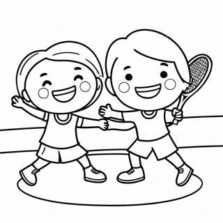 Glede Barn Som Spiller Tennis Fargeleggingsside 89190-29486