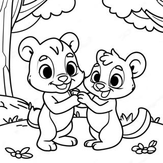 Chip Og Dale Leker I Parken Fargeleggingsside 89525 29748