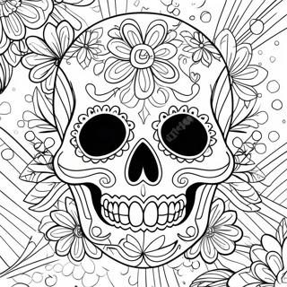 Fargerik Dodes Dag Hodeskalle Fargeleggingsside 90559-30542