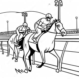 Spennende Kentucky Derby Lopsscene Fargeleggingsside 91020 30903