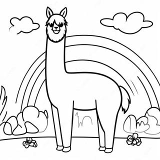 Fargeleggingsside Av Lama Lama I En Regnbue 92586-32200