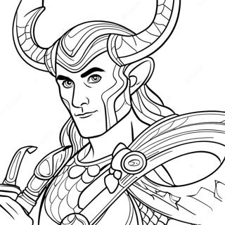 Loki Med Magisk Stav Fargeleggingsside 92891-32430