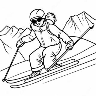 Skiing Eventyr Fargeleggingsside 93429-32844