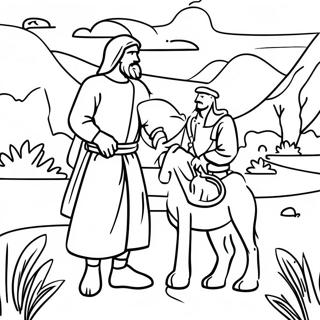 Gode Samaritan Og Reisende Fargeleggingsside 93485 32898
