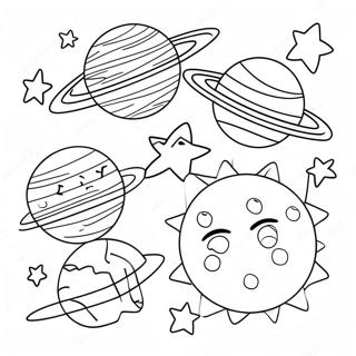 Glitrende Stjerner Og Planeter Fargeleggingsside 95056 34307