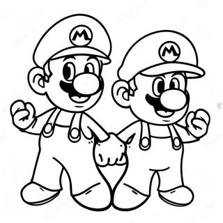 Fargerik Mario Og Luigi Eventyr Fargeleggingsark 95233-34441