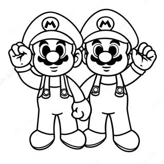 Fargerik Mario Og Luigi Eventyr Fargeleggingsark 95233-34444