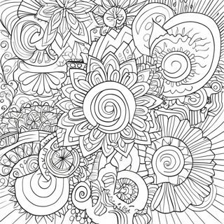 Trippy Geometriske Former Fargeleggingsside 9585-1698