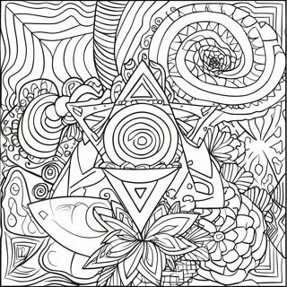 Trippy Geometriske Former Fargeleggingsside 9585-1700