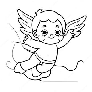 Lekende Cupid Som Flyr Fargeleggingsside 96000-35083