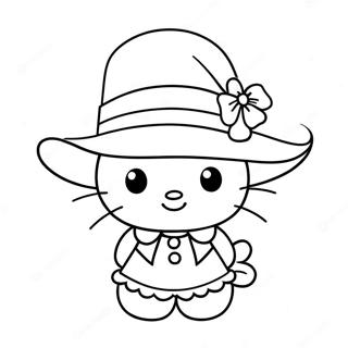 Hello Kitty I En Pilgrimshatt Fargeleggingsside 96078-35141