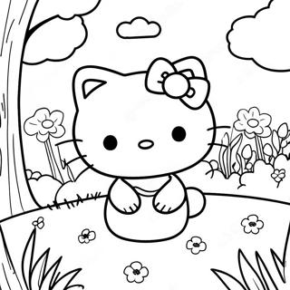 Nydelig Hello Kitty Hostscene Fargeleggingsside 96079-35146