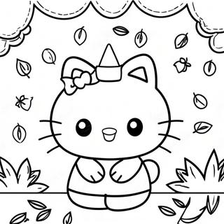 Hello Kitty Med Hostblader Fargeleggingsside 96080-35150