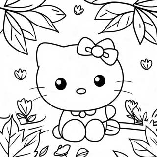 Hello Kitty Med Hostblader Fargeleggingsside 96080-35151