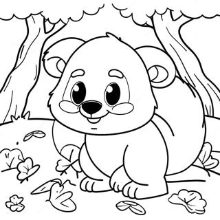 Grizzy Og Lemmings I En Skog Fargeleggingsside 96390-35385