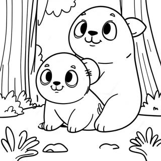 Grizzy Og Lemmings I En Skog Fargeleggingsside 96390-35386