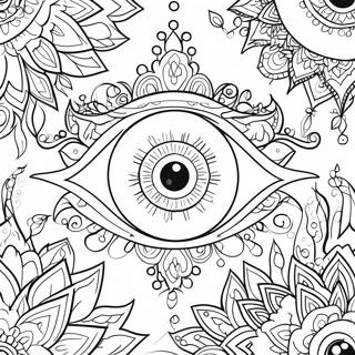 Ondt Oye Med Blomsterdesign Fargeleggingsside 96646-35581