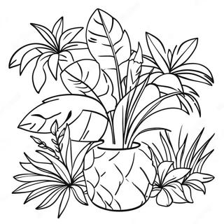 Eksotiske Tropiske Planter Fargeleggingsside 97468-36387