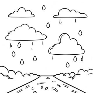 Skyet Himmel Med Regn Fargeleggingsside 97622 36597