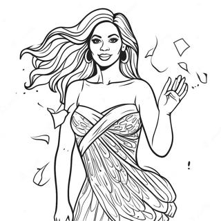 Beyonce Med Glitrende Kjole Fargeleggingsside 97674-36548