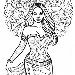 Beyonce Med Glitrende Kjole Fargeleggingsside 97674-36637