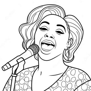 Beyonce Synger I Mikrofon Fargeleggingsside 97675-36642