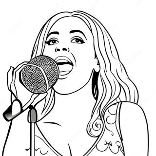 Beyonce Synger I Mikrofon Fargeleggingsside 97675-36643